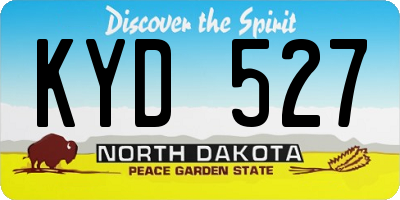 ND license plate KYD527