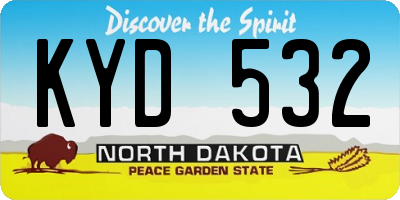 ND license plate KYD532
