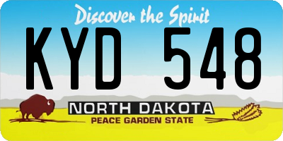 ND license plate KYD548