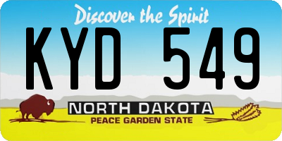 ND license plate KYD549