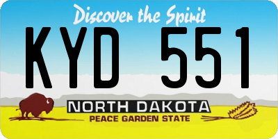 ND license plate KYD551