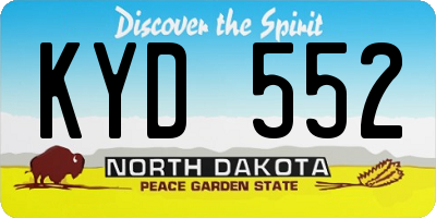 ND license plate KYD552