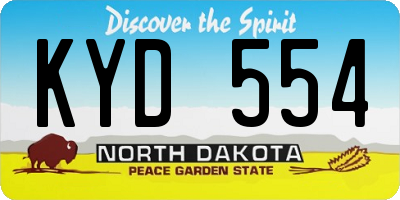 ND license plate KYD554