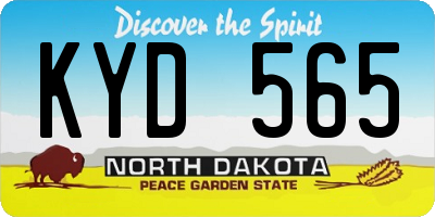 ND license plate KYD565