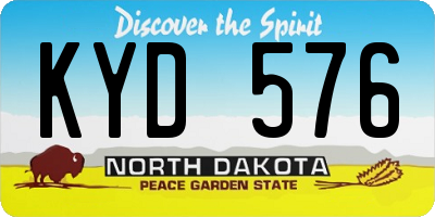 ND license plate KYD576