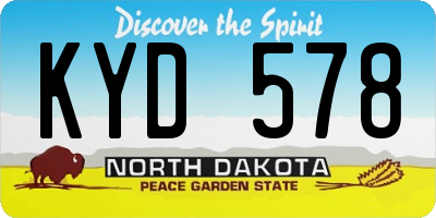 ND license plate KYD578