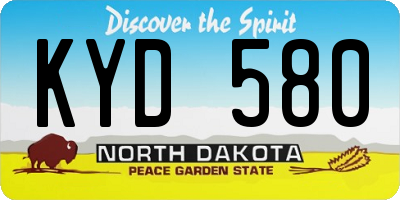ND license plate KYD580