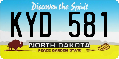 ND license plate KYD581