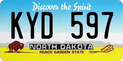 ND license plate KYD597