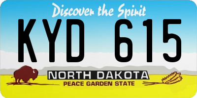 ND license plate KYD615