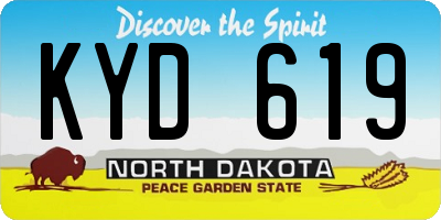 ND license plate KYD619