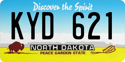 ND license plate KYD621