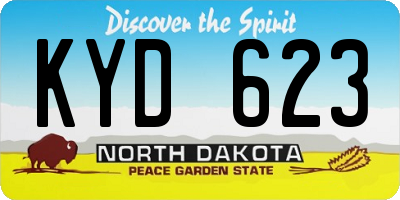 ND license plate KYD623