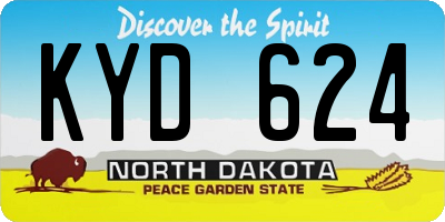 ND license plate KYD624