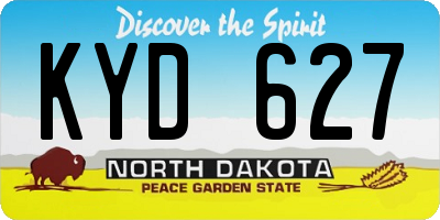 ND license plate KYD627