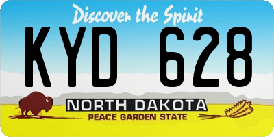 ND license plate KYD628