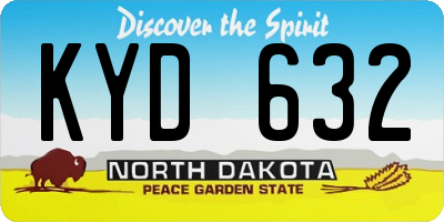 ND license plate KYD632