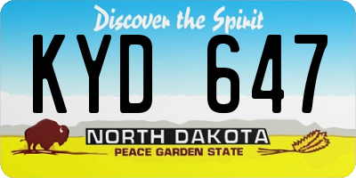 ND license plate KYD647