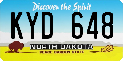 ND license plate KYD648