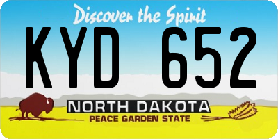 ND license plate KYD652