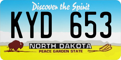 ND license plate KYD653