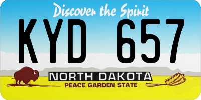 ND license plate KYD657