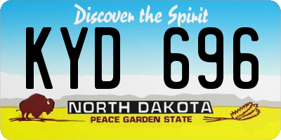 ND license plate KYD696