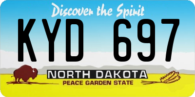 ND license plate KYD697