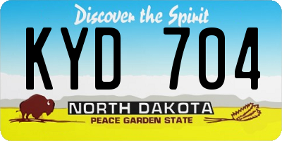 ND license plate KYD704