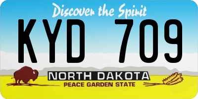 ND license plate KYD709