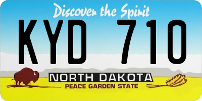 ND license plate KYD710