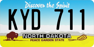 ND license plate KYD711