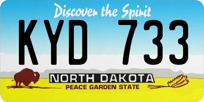 ND license plate KYD733