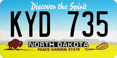 ND license plate KYD735