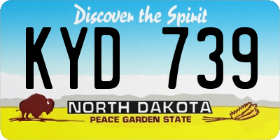 ND license plate KYD739