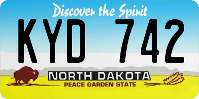 ND license plate KYD742