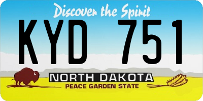 ND license plate KYD751