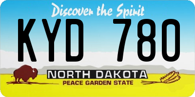ND license plate KYD780