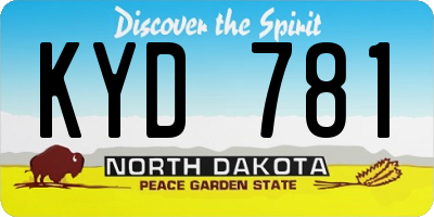 ND license plate KYD781