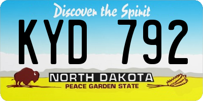 ND license plate KYD792