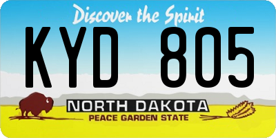 ND license plate KYD805
