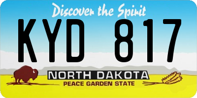 ND license plate KYD817