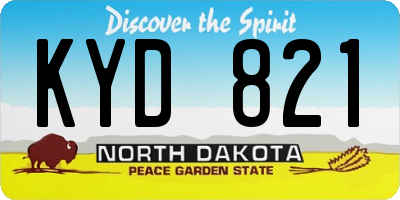 ND license plate KYD821
