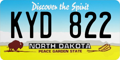 ND license plate KYD822