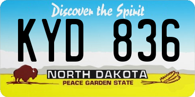 ND license plate KYD836