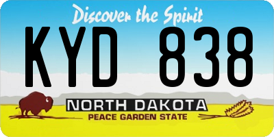 ND license plate KYD838