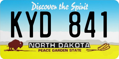 ND license plate KYD841