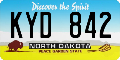 ND license plate KYD842