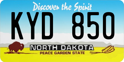 ND license plate KYD850