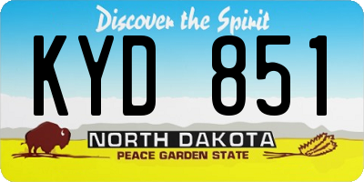 ND license plate KYD851